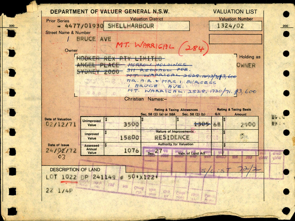 1969 - 1974 Bruce Ave to Currajong Pl