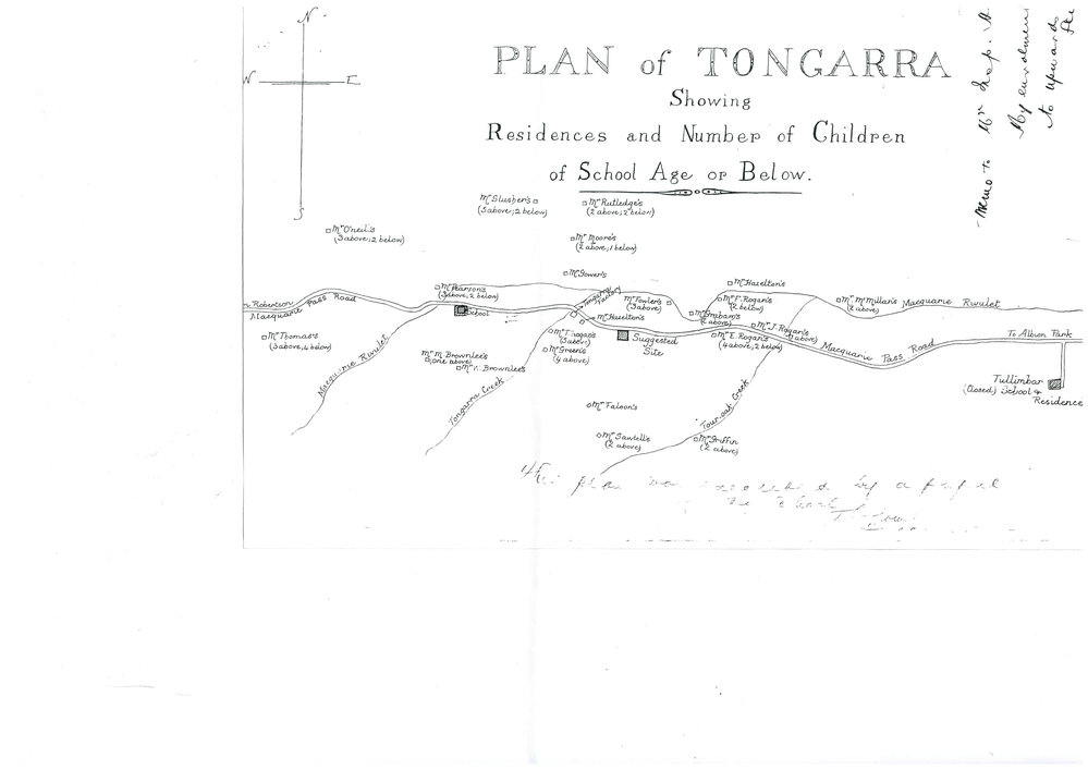 Plan of Tongarra for Proposed New School