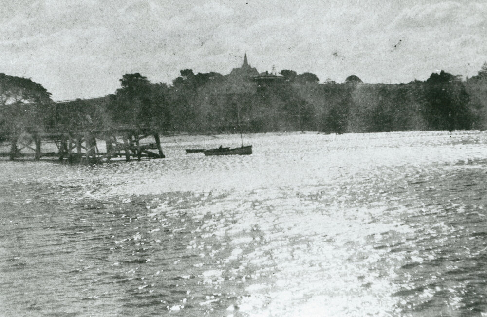 Shellharbour Jetty with St Paul's Church of England in the background