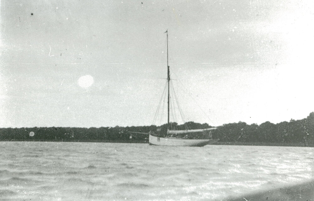A yacht on the lake