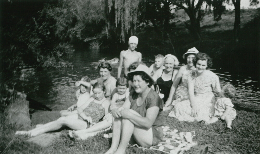 Enjoying the swimming hole near Manson's Bridge, Albion Park