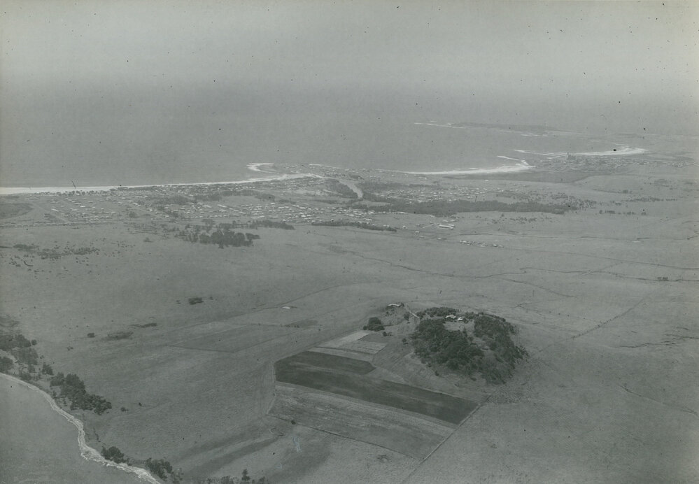 Aerial view of Mt Warrigal to the ocean 1958