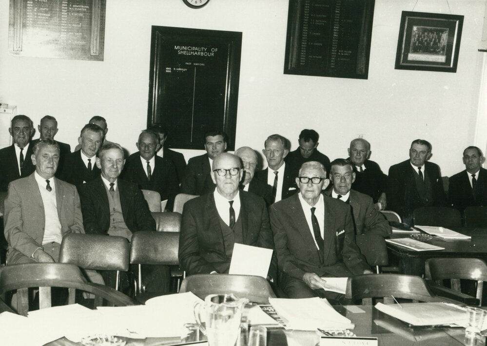 A gathering of ex-aldermen at the Council Chambers, Albion Park