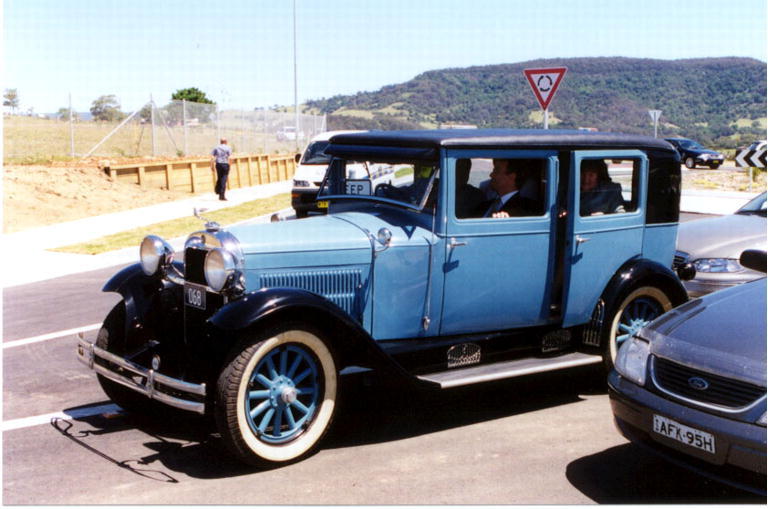 Vintage 1923 model Essex Super Six at the opening of the Oak Flats Interchange