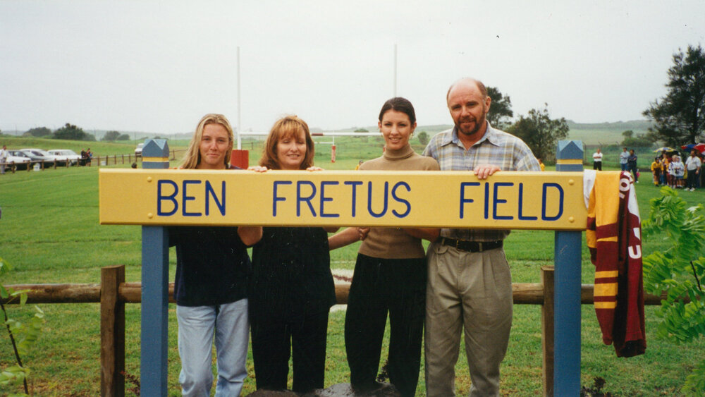 The Fretus family at the opening of Ben Fretus Field