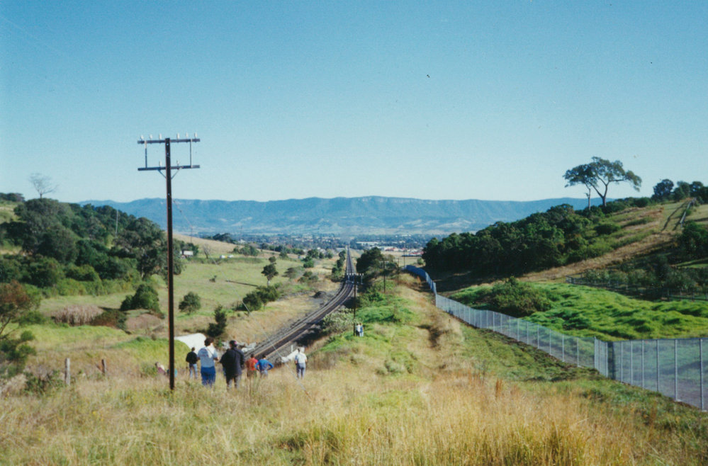 Railway line north from Dunster's Lane 1995