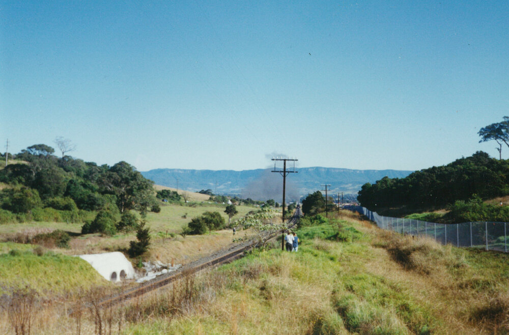 Railway line north from Dunster's Lane 1995