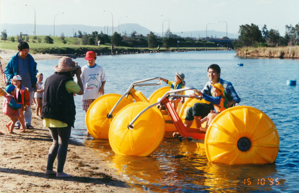 Paddle boats at Lake Illawarra Entrance 1995