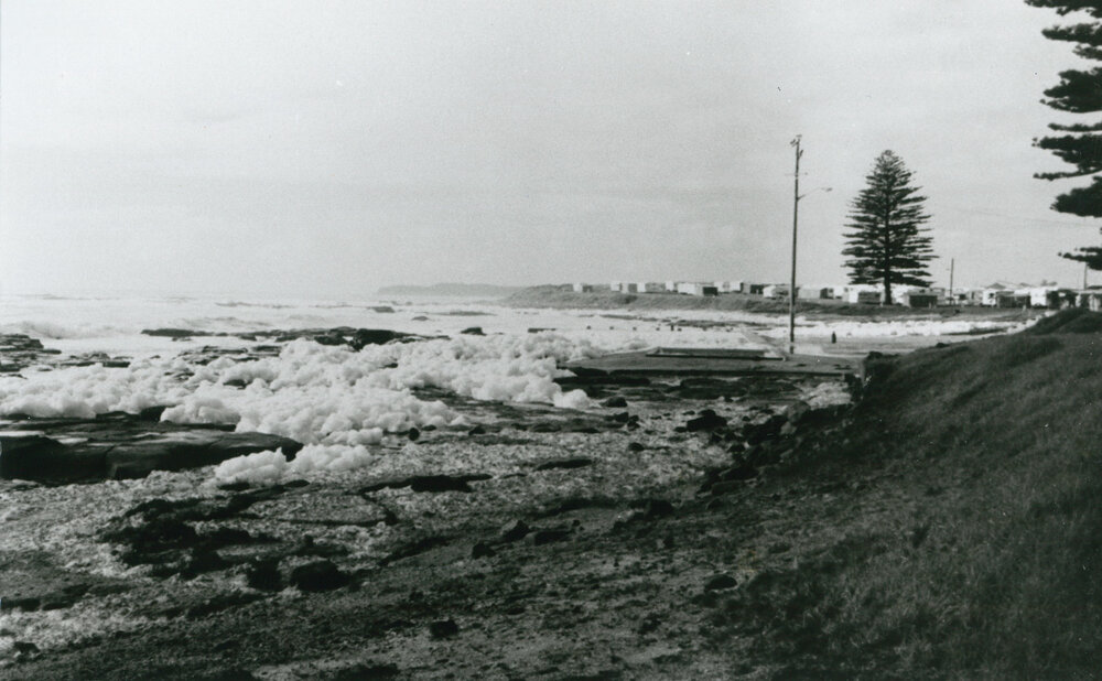 Foam from the rough seas at Shellharbour