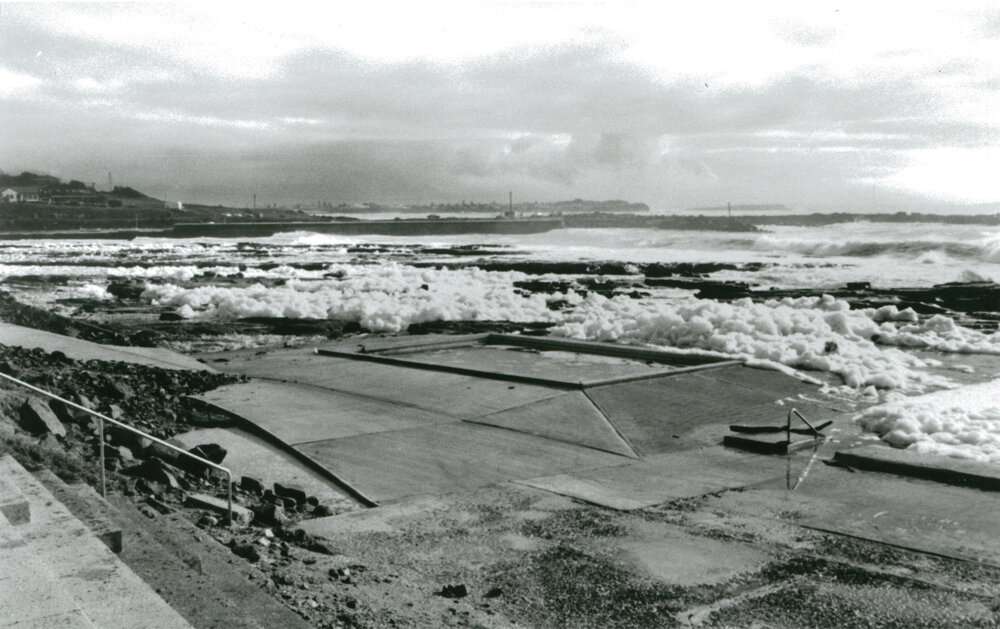 Foam from the rough seas at Shellharbour