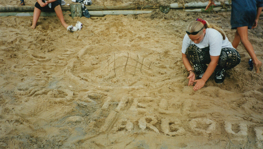 Sand painting at Australia Day Breakfast by the Lake 1997