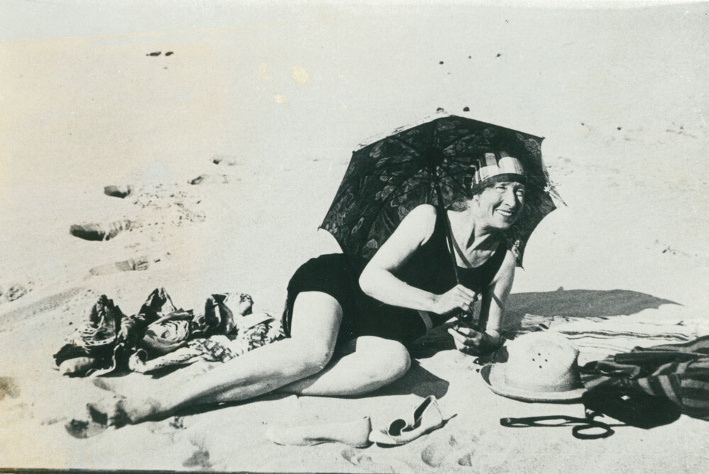 Bather at Lake Illawarra Entrance