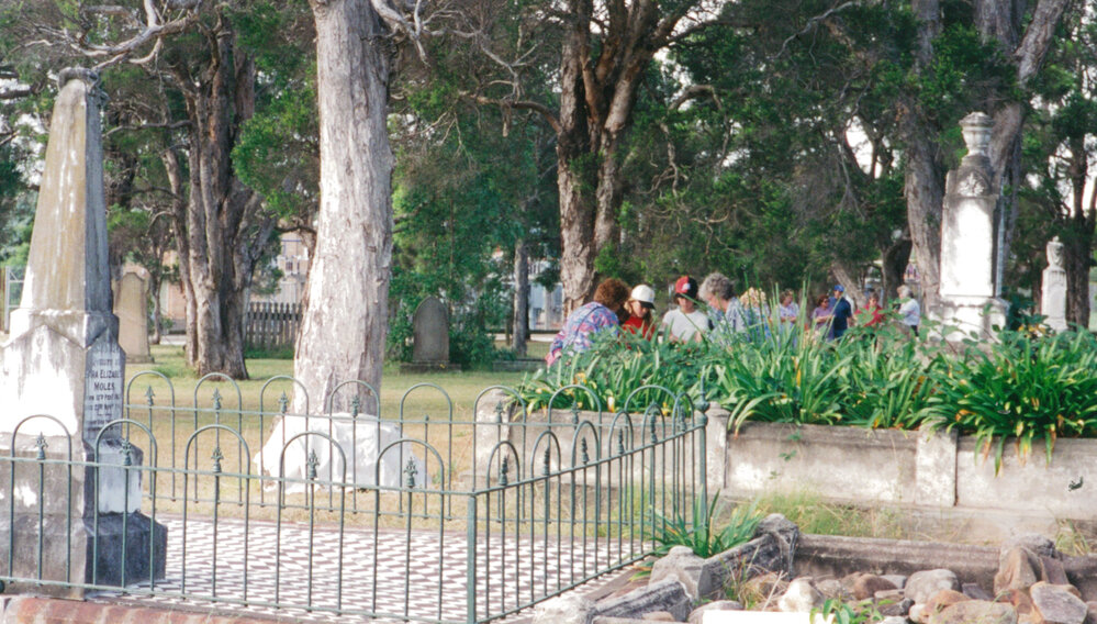 Tour group at Albion Park Pioneer Cemetery