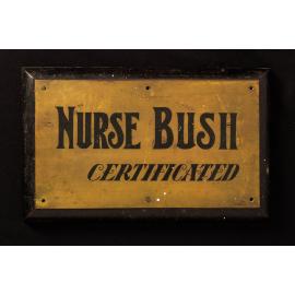 Brass Plaque Nurse Bush Certified