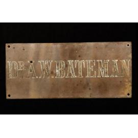 Plaque - Dr.  A.W. Bateman