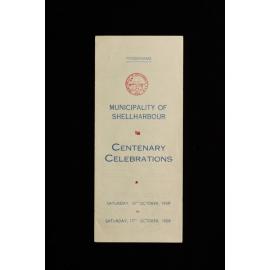 Municipality Of Shellharbour Centenary Celebrations Programme