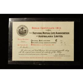 Bonus Certificate National Mutual Life Association of Australia Limited