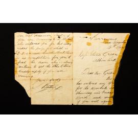 Letter To Miss Selina Green - Stubbs Family