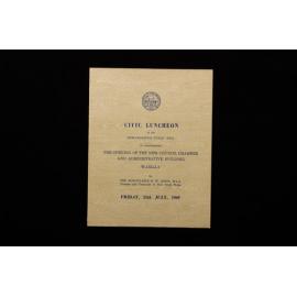 Civic Luncheon Programme Opening of New Council Chamber and Administrative Building Warilla