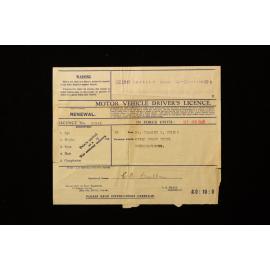 Motor Vehicle Driver's Licence