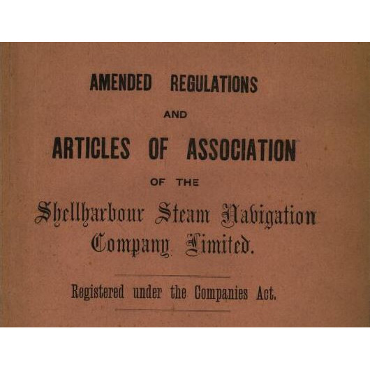 Amended Shellharbour Steam Navigation Company Regulations 1899