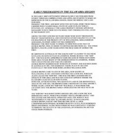 Early Freemasons in the Illawarra Region