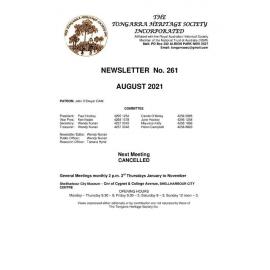 Tongarra Heritage Society Newsletter 261 August 2021