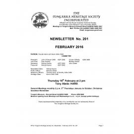 Tongarra Heritage Society Newsletter 201 February 2016