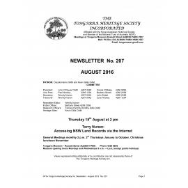 Tongarra Heritage Society Newsletter 207 August 2016