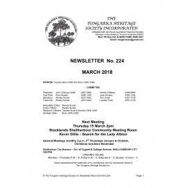 Tongarra Heritage Society Newsletter 224 March 2018