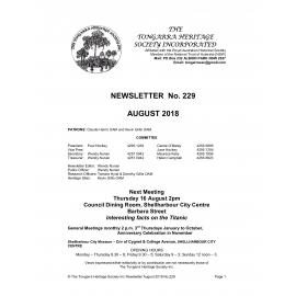 Tongarra Heritage Society Newsletter 229 August 2018