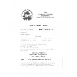 Tongarra Heritage Society Newsletter 157 September 2011