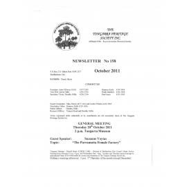 Tongarra Heritage Society Newsletter 158 October 2011