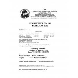 Tongarra Heritage Society Newsletter 161 February 2012