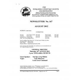 Tongarra Heritage Society Newsletter 167 August 2012