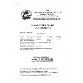 Tongarra Heritage Society Newsletter 169 October 2012