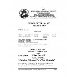 Tongarra Heritage Society Newsletter 173 March 2013