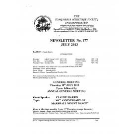 Tongarra Heritage Society Newsletter 177 July 2013