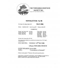 Tongarra Heritage Society Newsletter 98 May 2006