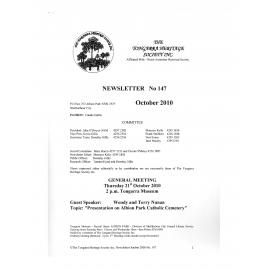 Tongarra Heritage Society Newsletter 147 October 2010