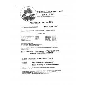 Tongarra Heritage Society Newsletter 105 January 2007