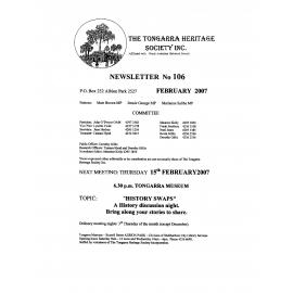 Tongarra Heritage Society Newsletter 106 February 2007