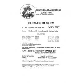 Tongarra Heritage Society Newsletter 109 May 2007