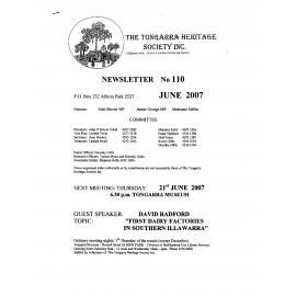 Tongarra Heritage Society Newsletter 110 June 2007