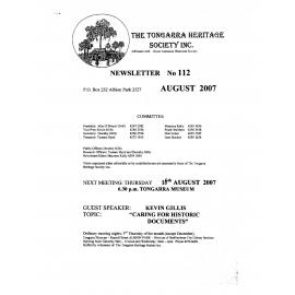 Tongarra Heritage Society Newsletter 112 August 2007