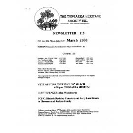 Tongarra Heritage Society Newsletter 118 March 2008