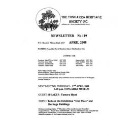 Tongarra Heritage Society Newsletter 119 April 2008