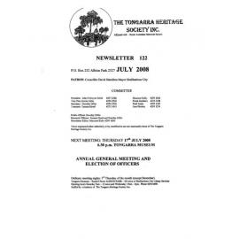 Tongarra Heritage Society Newsletter 122 July 2008