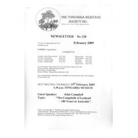 Tongarra Heritage Society Newsletter 128 February 2009