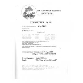 Tongarra Heritage Society Newsletter 131 May 2009